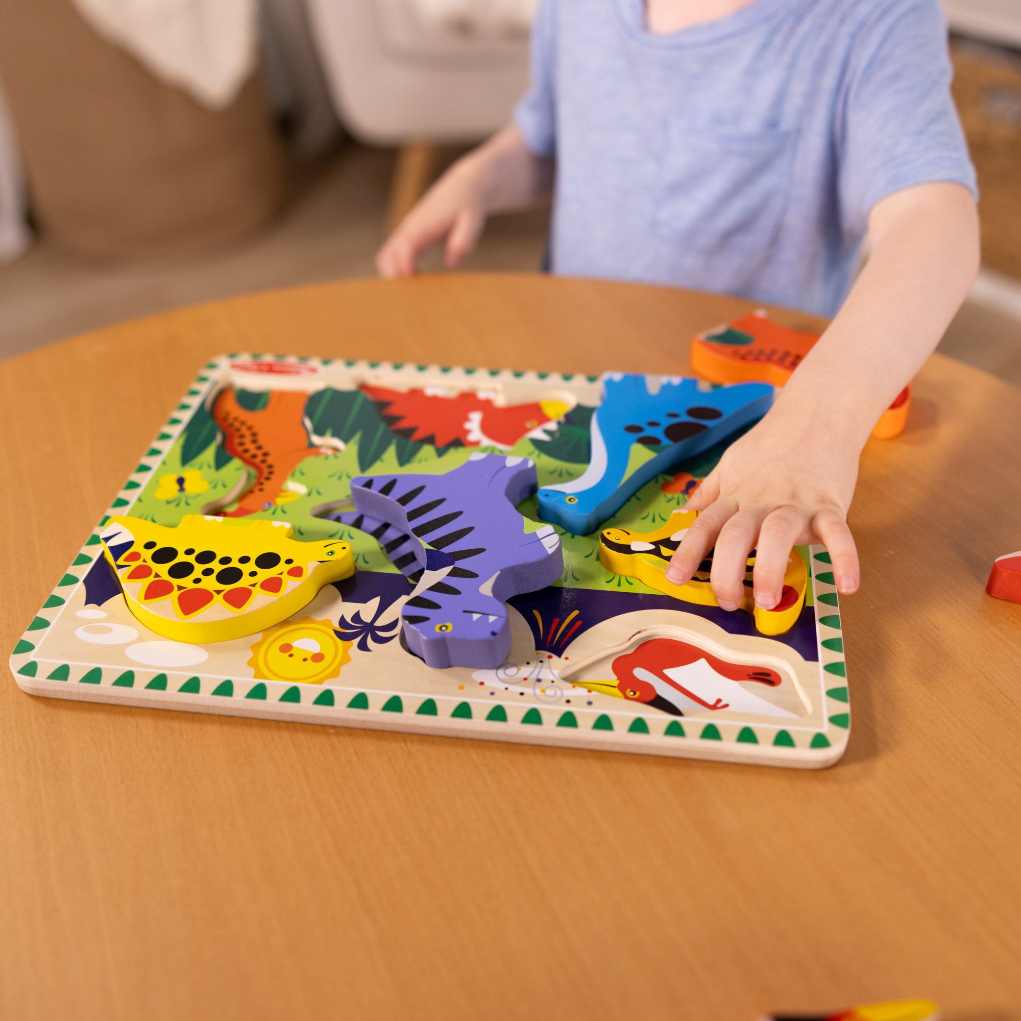 Melissa & Doug Dinosaurs Chunky Puzzle - 7 Pieces - Image 2
