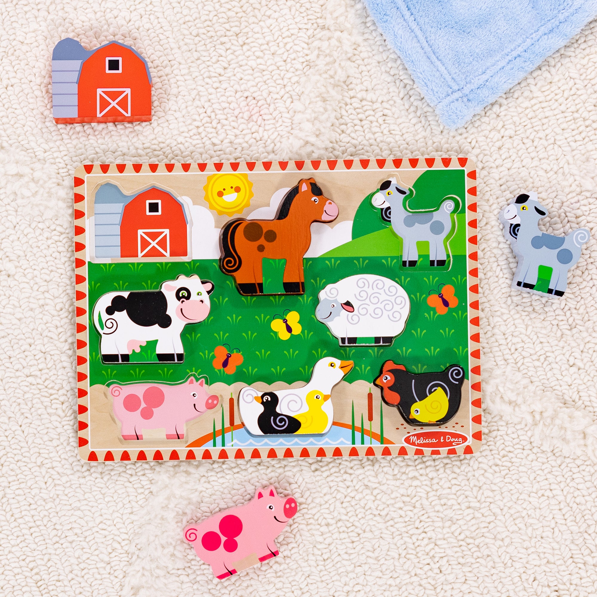 Melissa & Doug Farm Animals Chunky Puzzle - 8 Pieces - Image 9