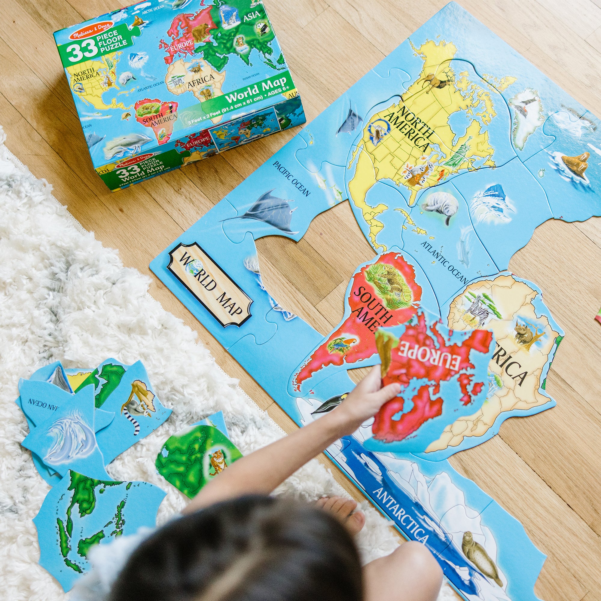 Melissa & Doug World Map Floor Puzzle - 33 Pieces - Image 8