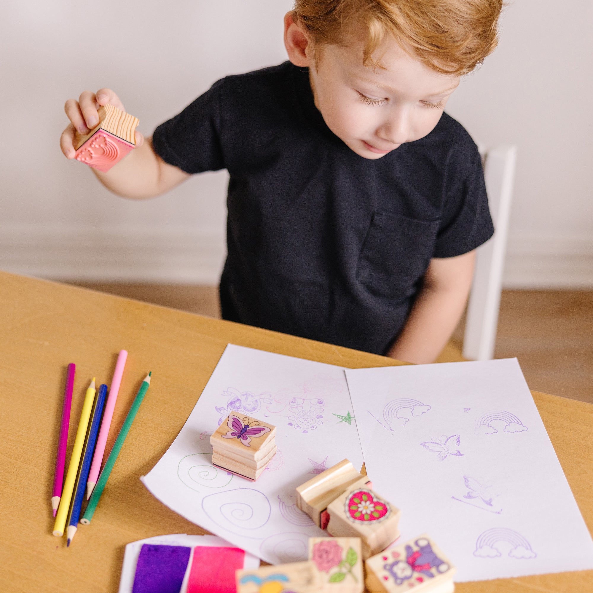 Melissa & Doug Wooden Stamp Set - Friendship - Image 10