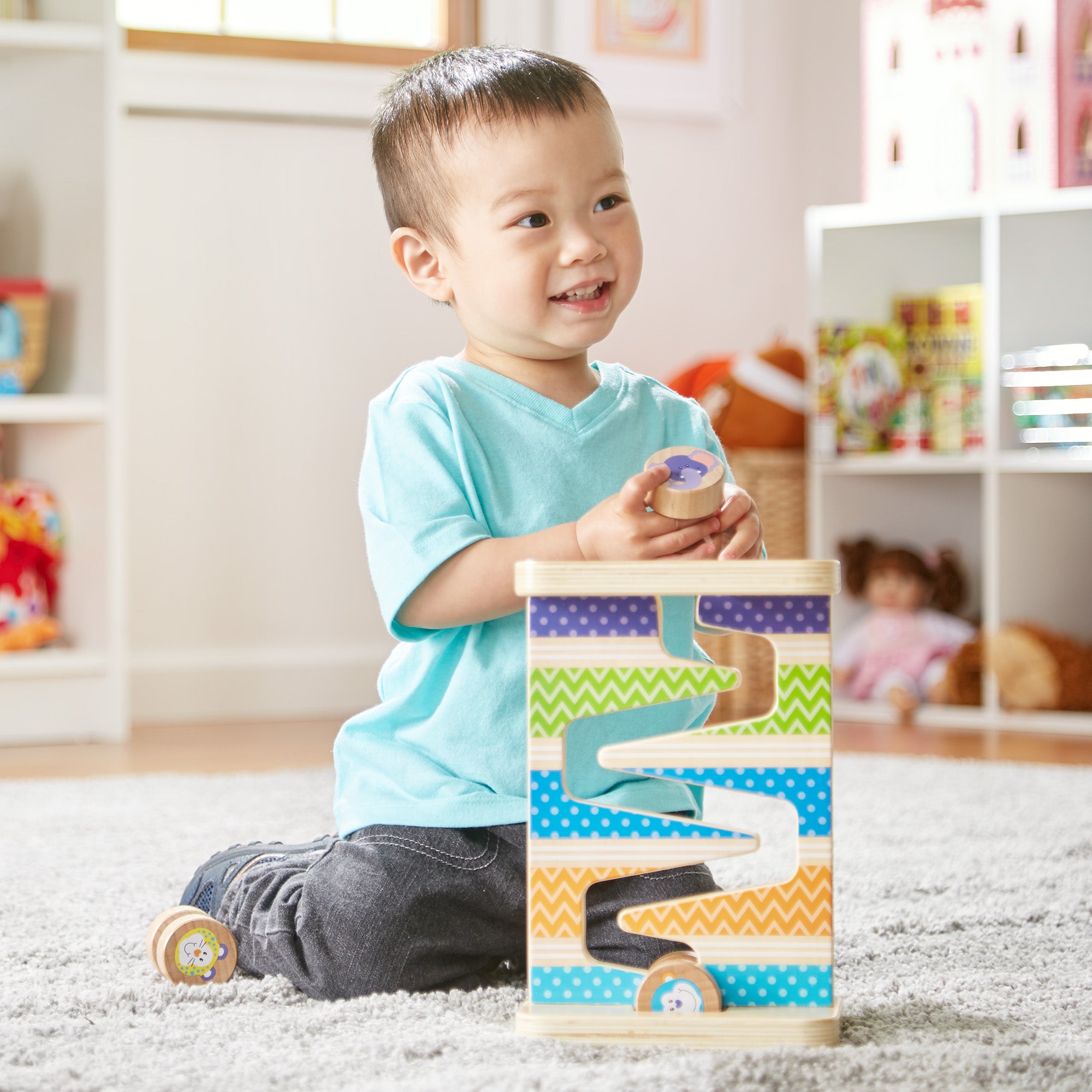 Melissa & Doug First Play Wooden Safari Zig-Zag Tower - Image 10