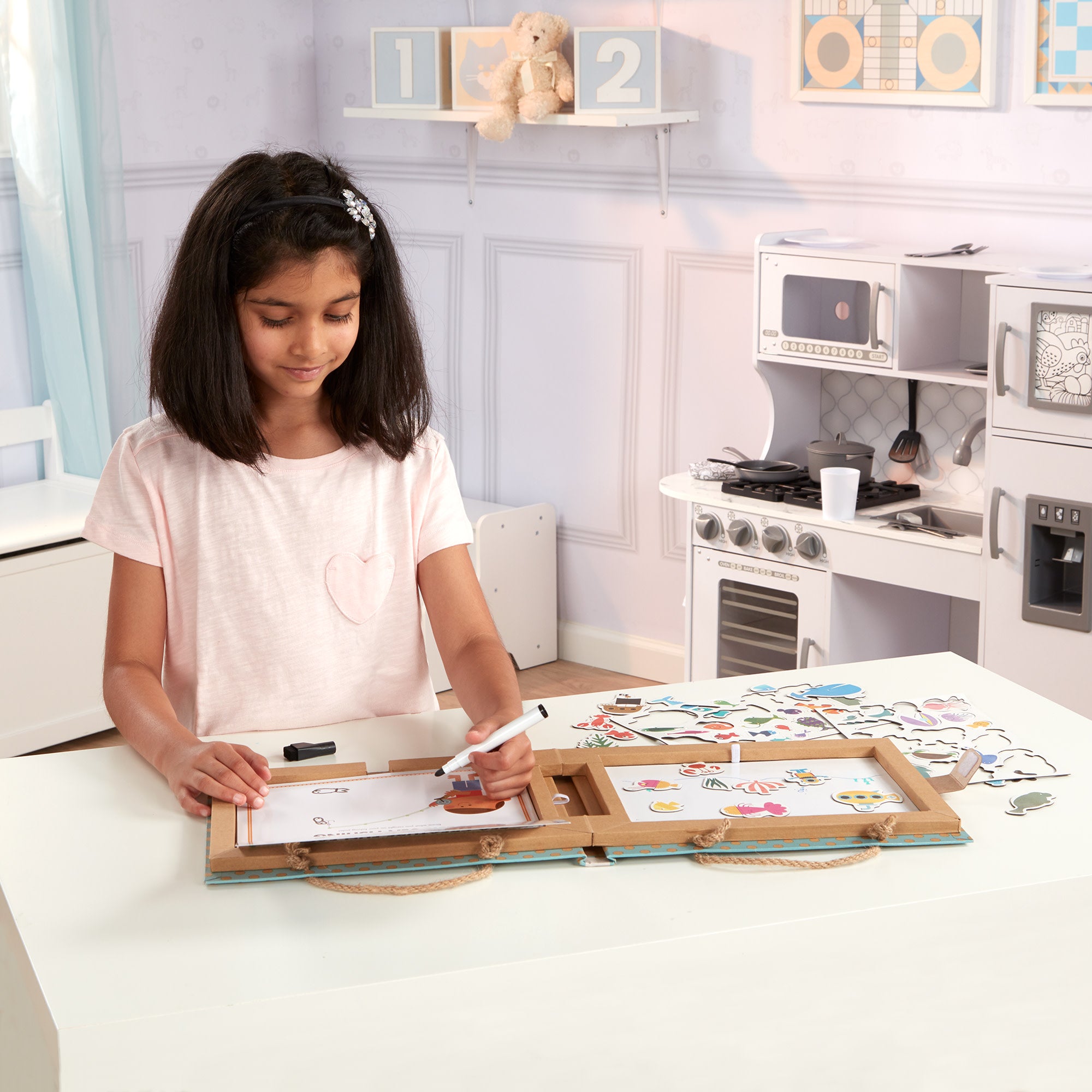 Melissa & Doug Natural Play: Play, Draw, Create Reusable Drawing & Magnet Kit ?C Ocean - Image 2