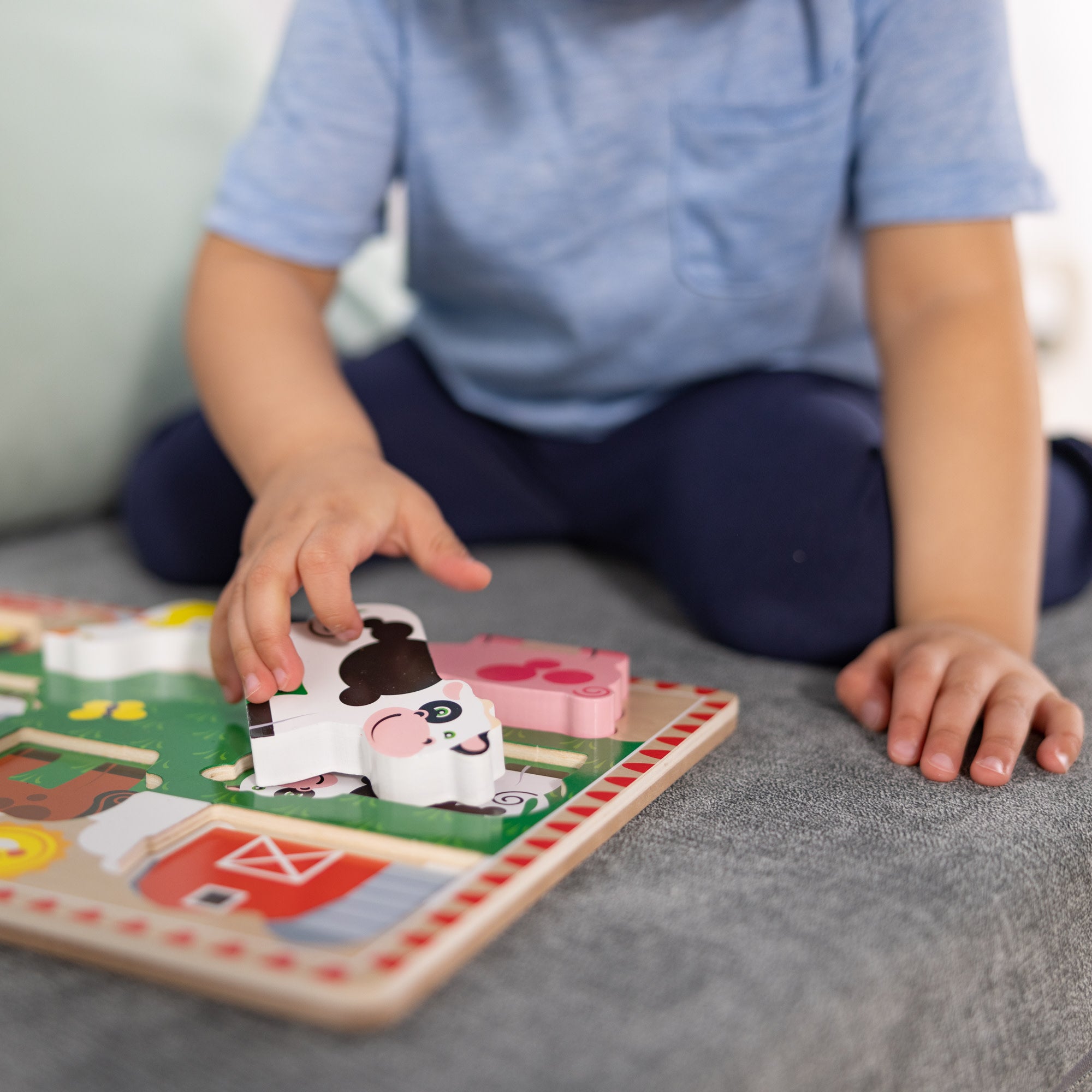 Melissa & Doug Farm Animals Chunky Puzzle - 8 Pieces - Image 8