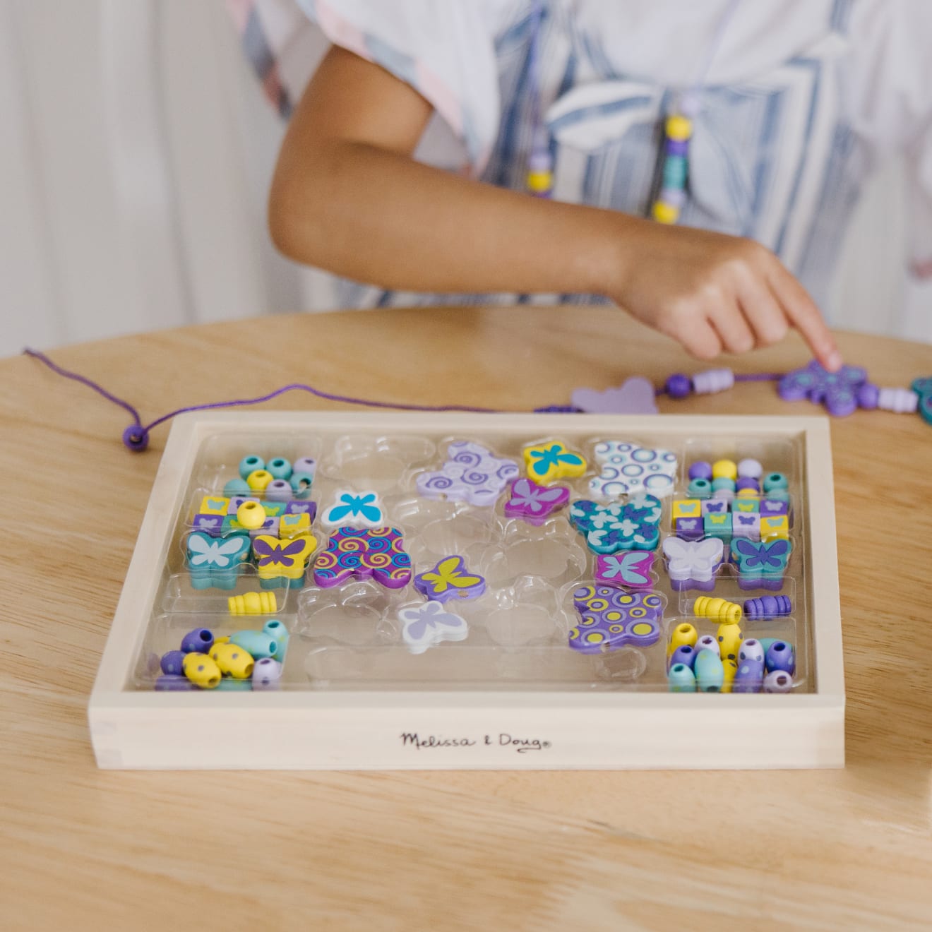 Melissa & Doug Created by Me! Butterfly Beads Wooden Bead Kit - Image 2