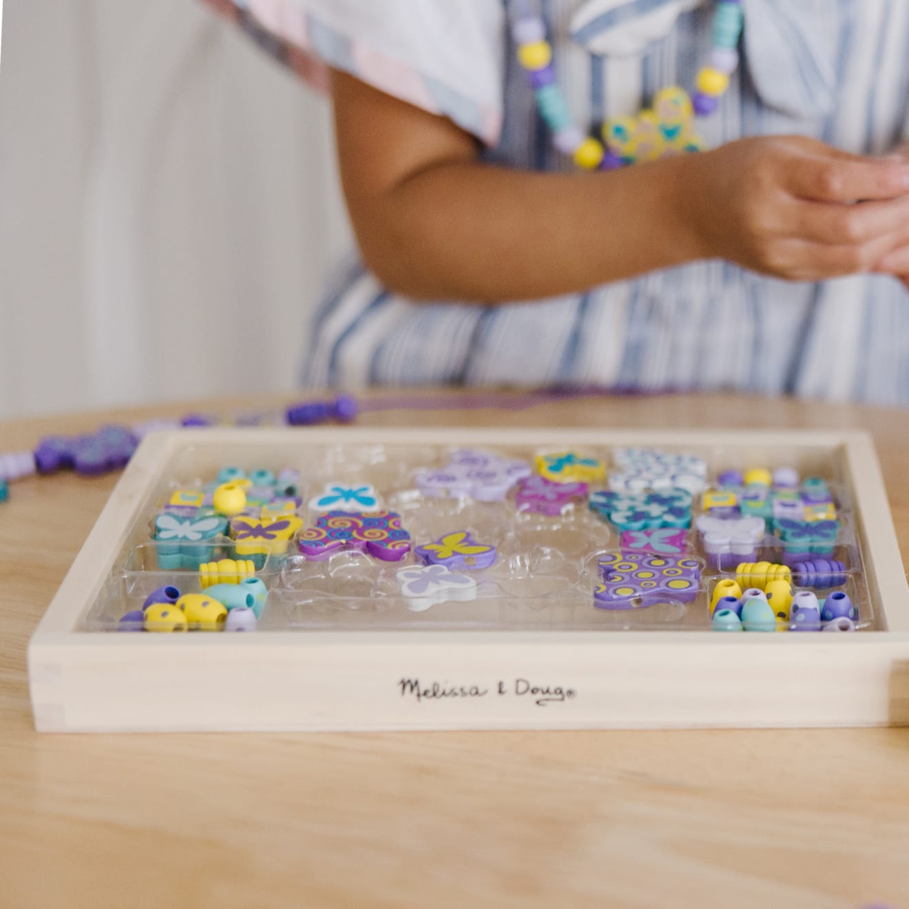 Melissa & Doug Created by Me! Butterfly Beads Wooden Bead Kit - Image 7