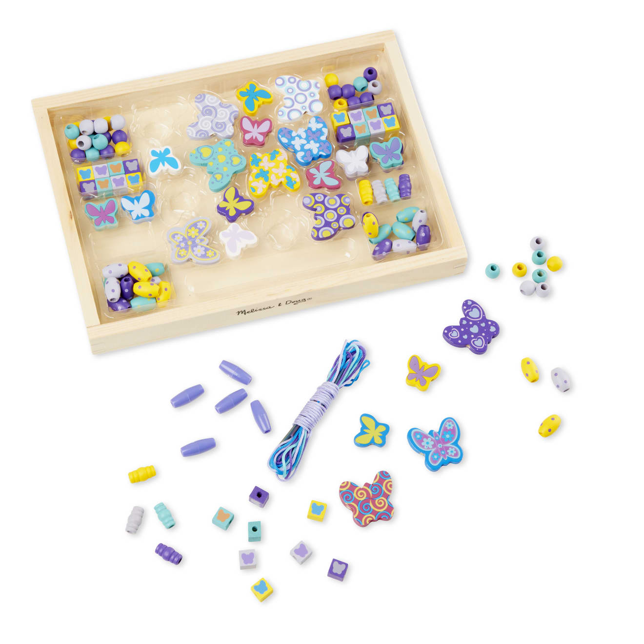 Melissa & Doug Created by Me! Butterfly Beads Wooden Bead Kit - Image 3