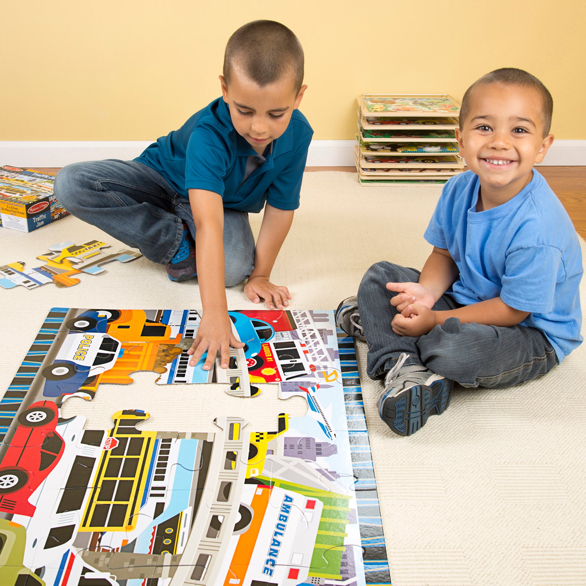 Melissa & Doug Traffic Jam Floor Puzzle - 24 Pieces - Image 2