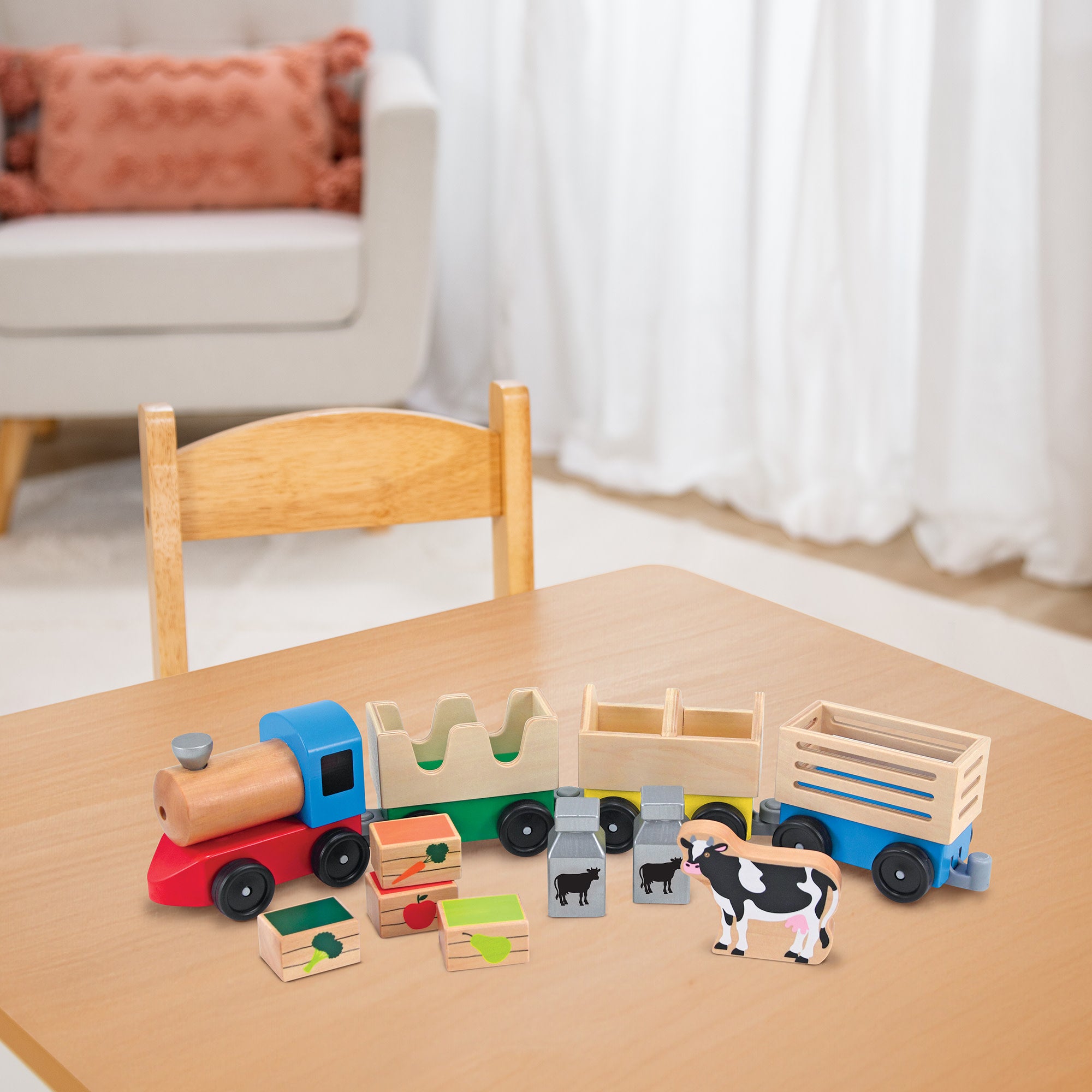 Melissa & Doug Wooden Farm Train - Image 10