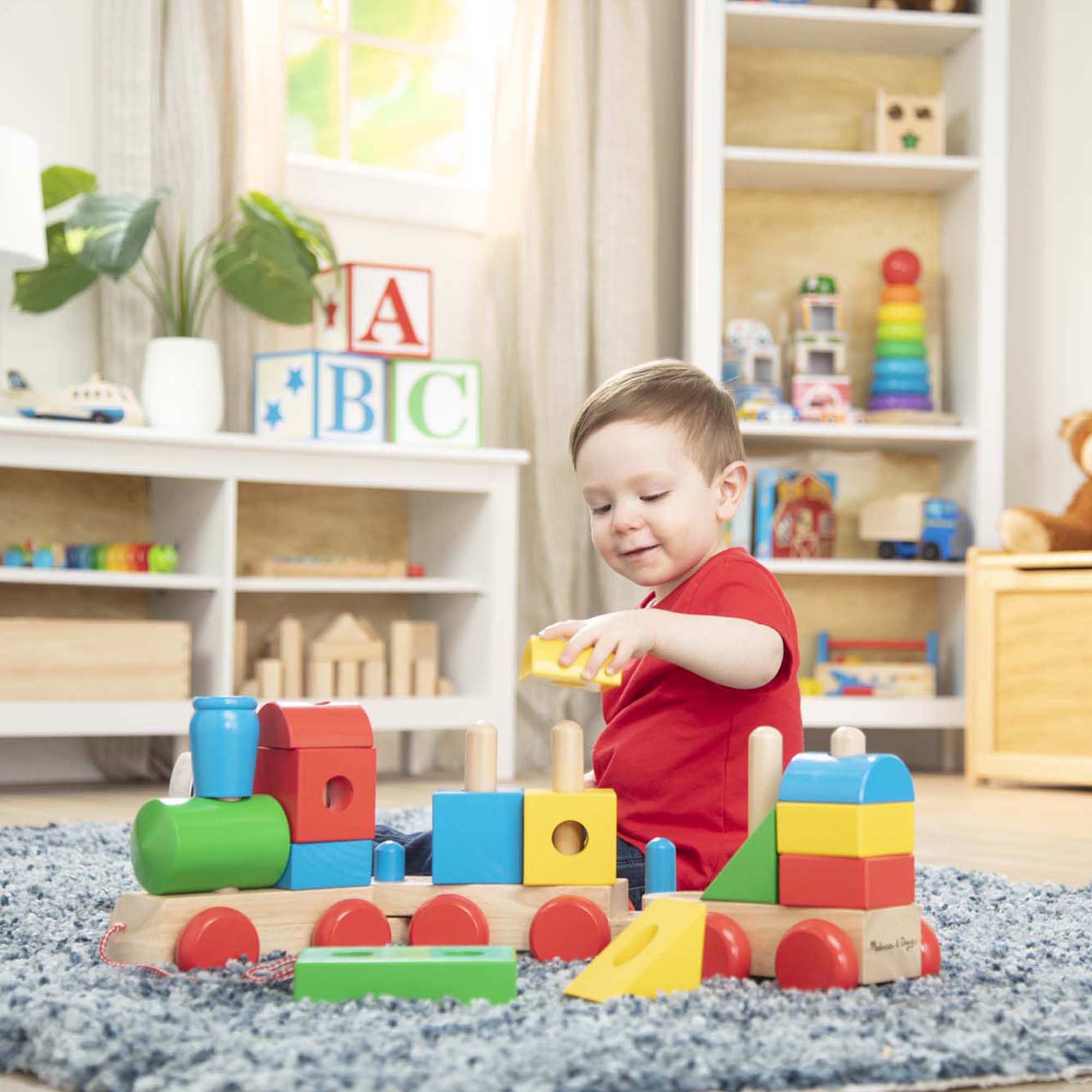 Melissa & Doug Jumbo Wooden Stacking Train ?C Classic - Image 10