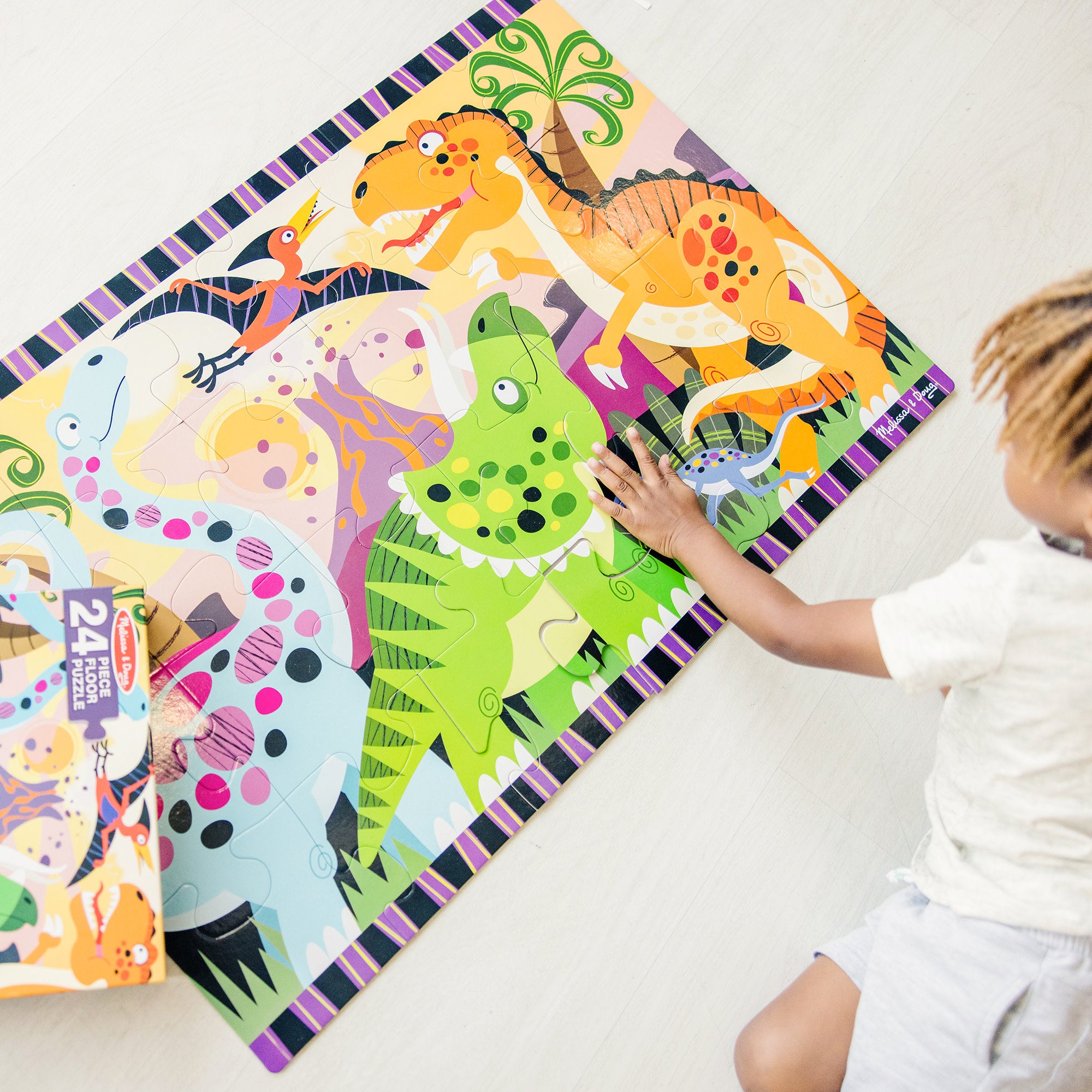 Melissa & Doug Dinosaur Dawn Floor Puzzle - 24 Pieces - Image 2
